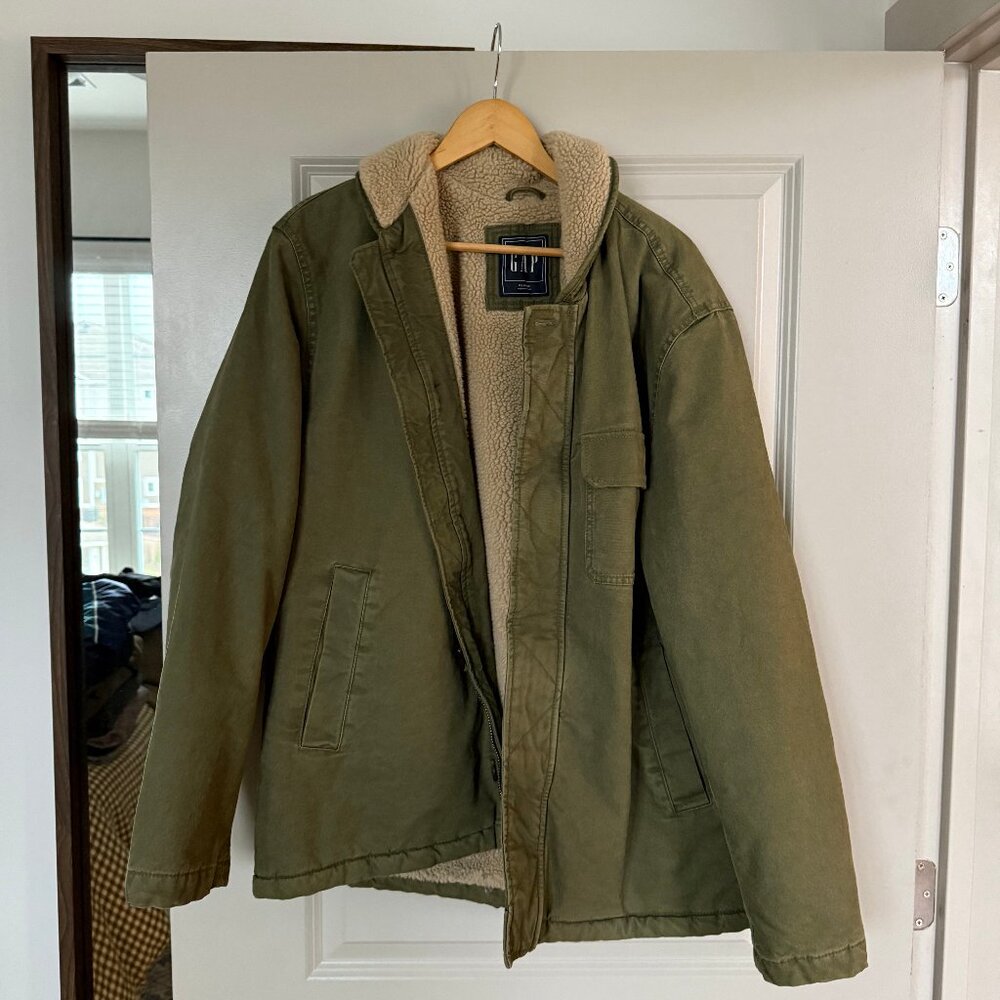 GAP Sherpa-Lined Military Jacket - Size XL